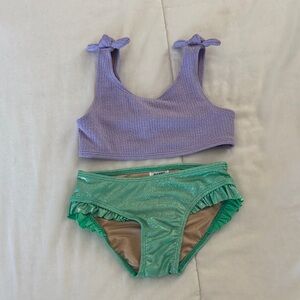 Old Navy Toddler 3T Lavender and Green 2-Piece Swim Set